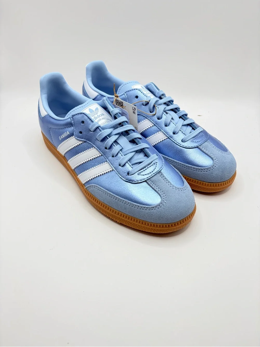 adidas Samba Kids Sneakers - Light Blue / White / Gum 6Y/7W